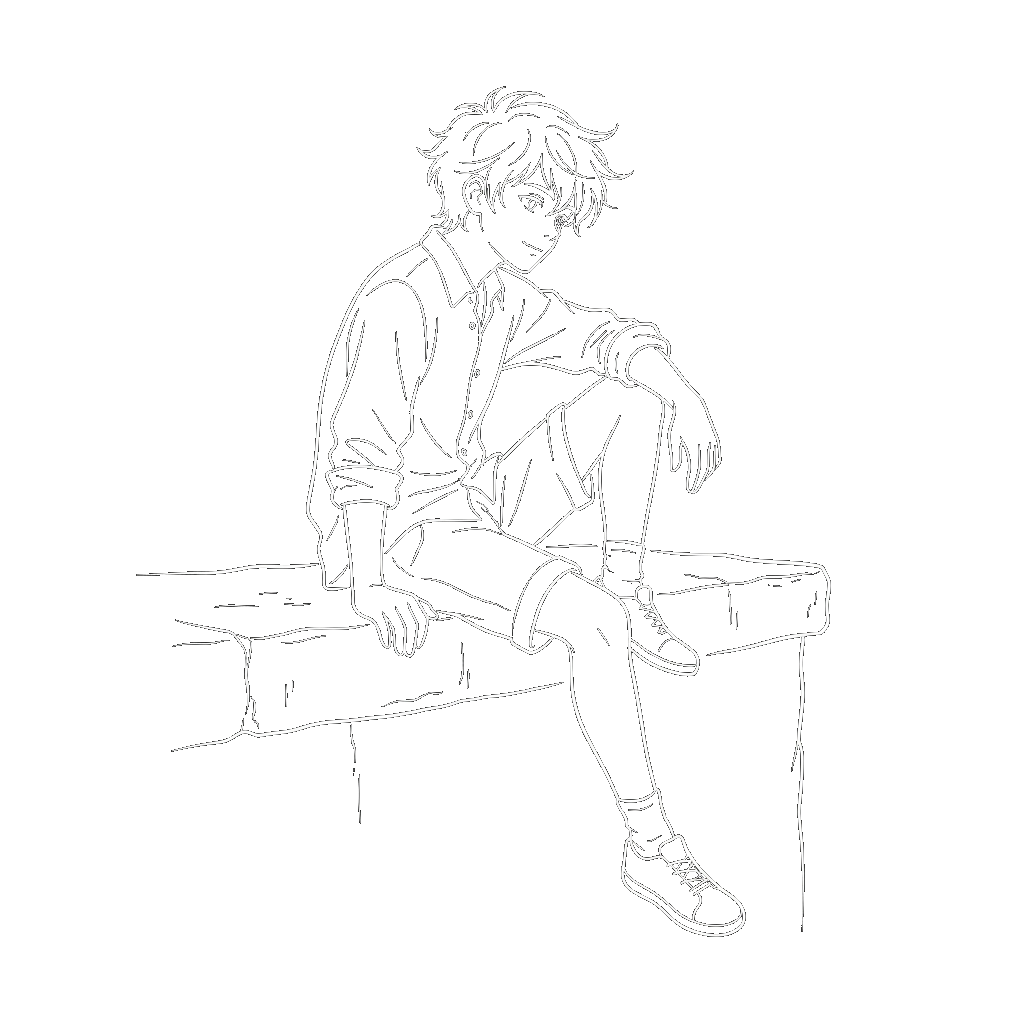 Sitting Boy Illustration